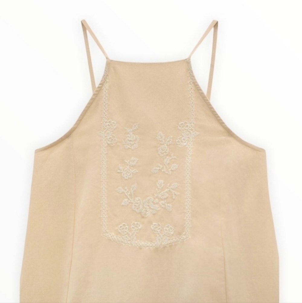 Zara Embroidered Sleeveless Long Maxi Summer dress - Picture 4 of 12